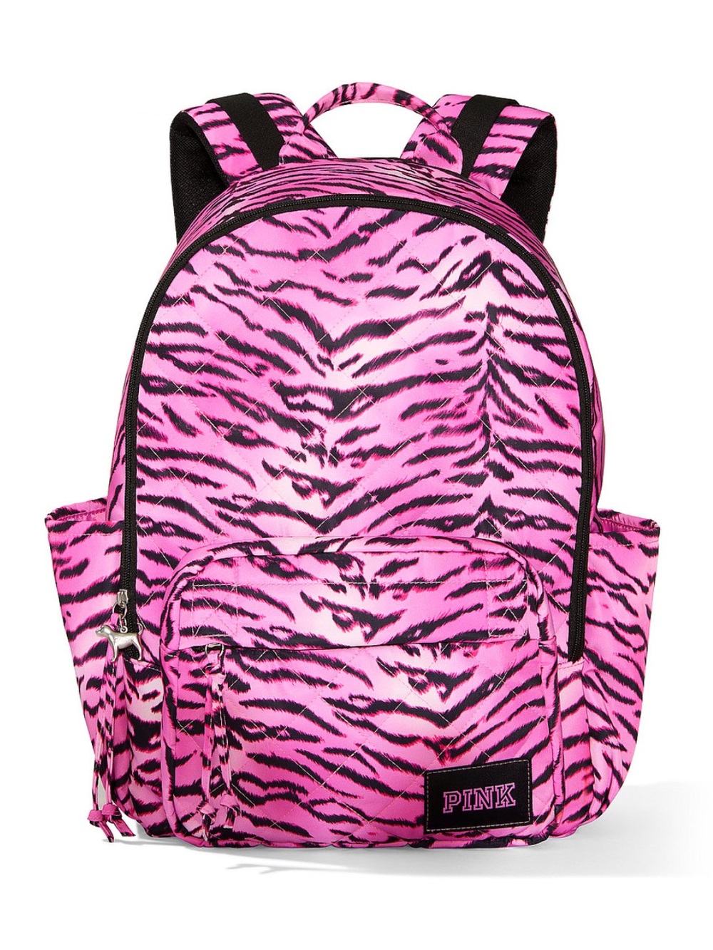 (Inventory 68) PINK Victoria's Secret Puffer Quilted Zebra Print Backpack